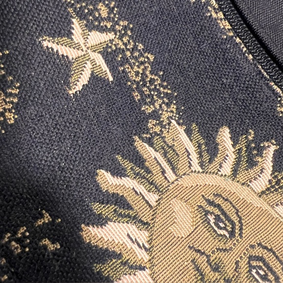 Sun and Moon Face Witchy Celestial Goth Alternative Shoulder Canvas Bag Zip - Picture 3 of 8